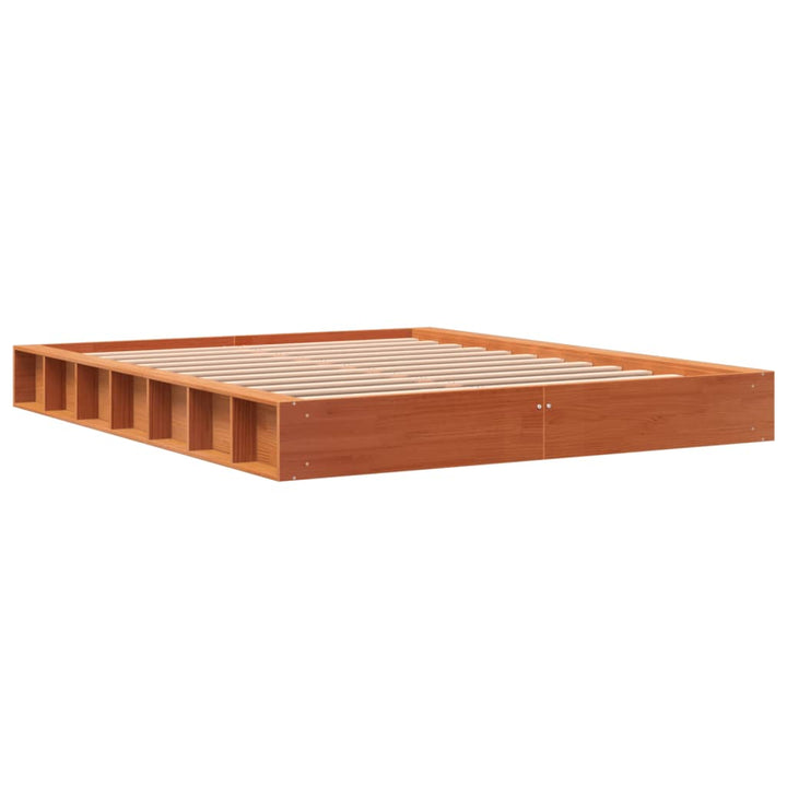 sengeramme uden madras 160x200 cm massivt fyrretræ gyldenbrun