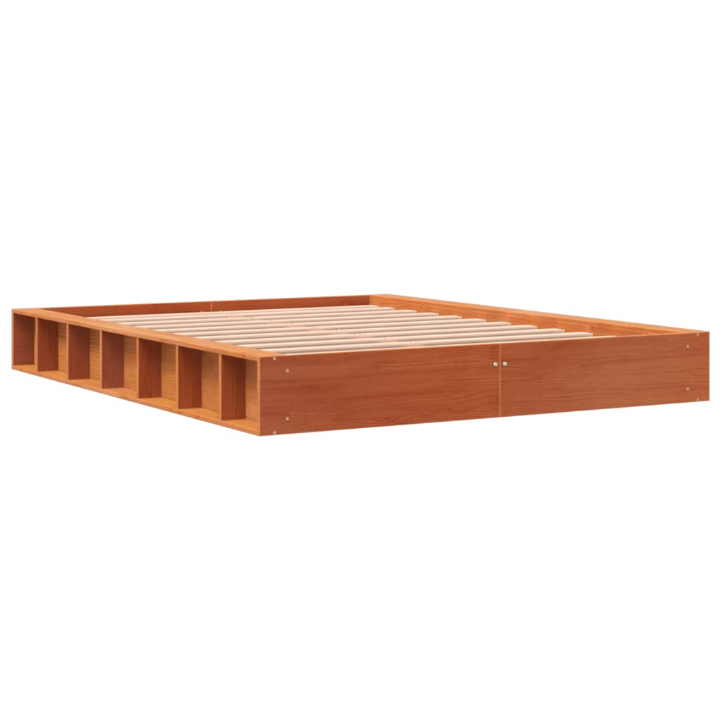 sengeramme uden madras 120x200 cm massivt fyrretræ gyldenbrun