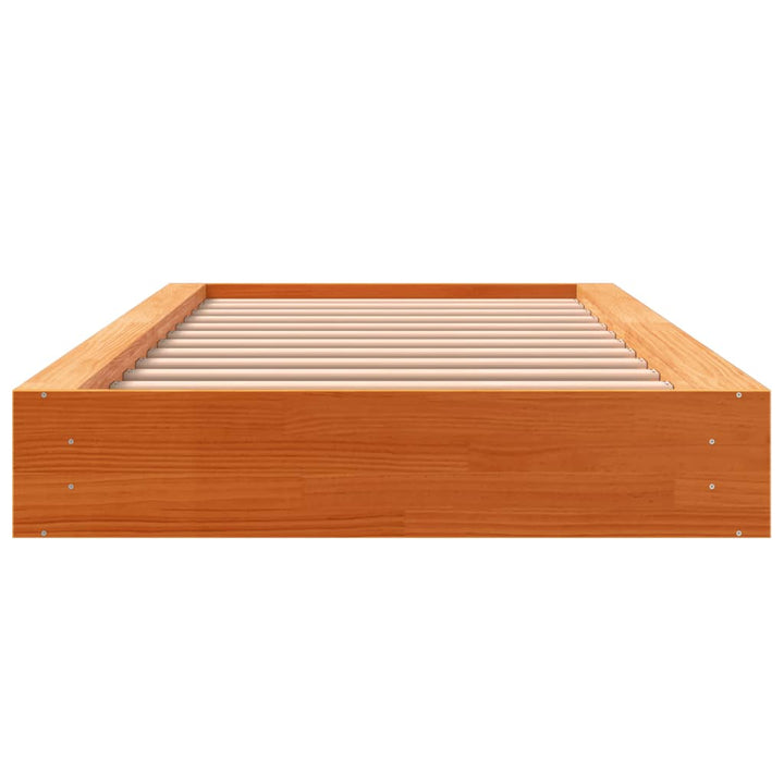 sengeramme uden madras 90x190 cm massivt fyrretræ gyldenbrun