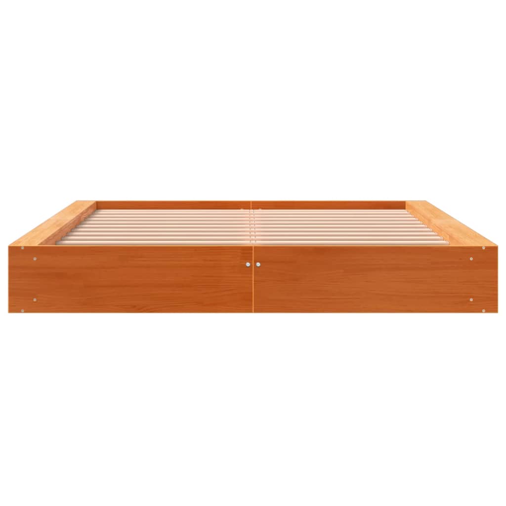sengeramme uden madras 120x190 cm massivt fyrretræ gyldenbrun