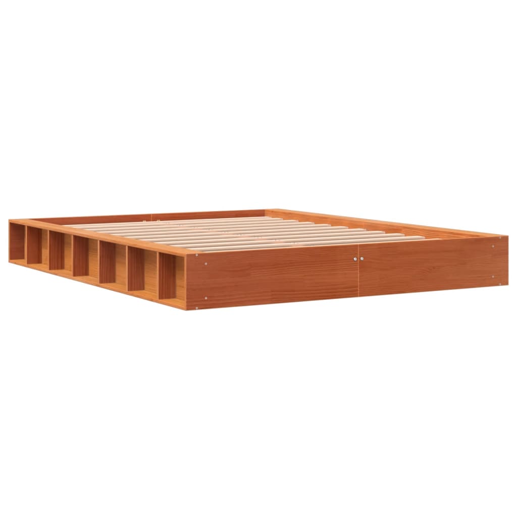 sengeramme uden madras 120x190 cm massivt fyrretræ gyldenbrun