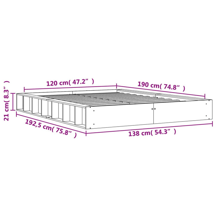 sengeramme uden madras 120x190 cm massivt fyrretræ gyldenbrun