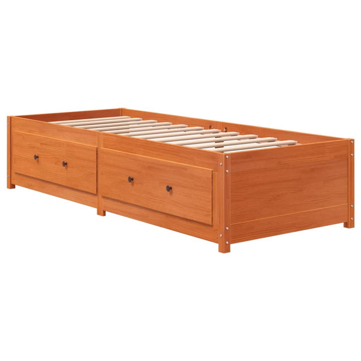 daybed uden madras 90x200 cm massivt fyrretræ gyldenbrun