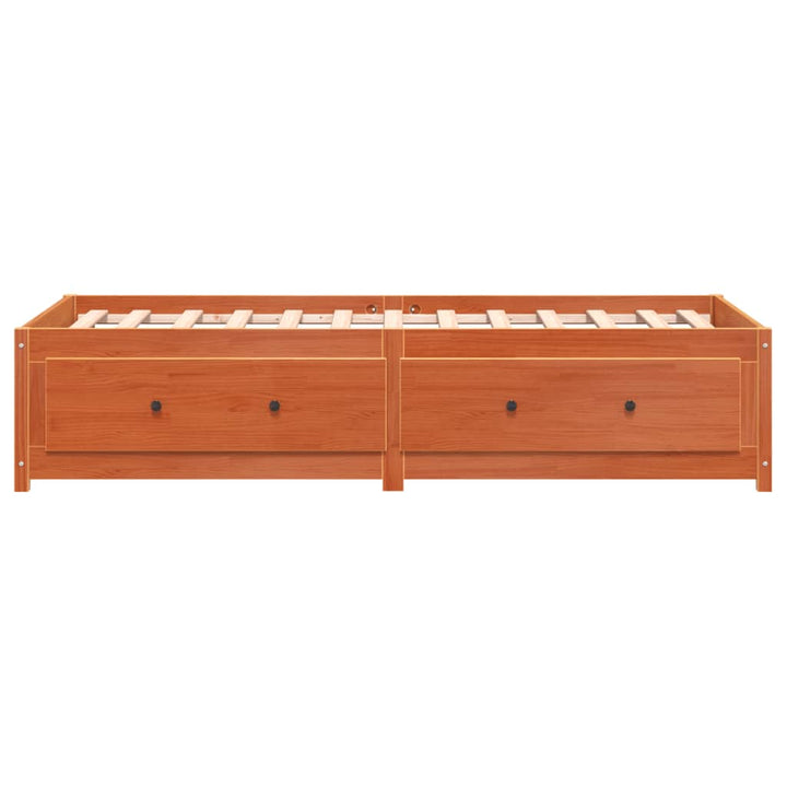 daybed uden madras 90x200 cm massivt fyrretræ gyldenbrun