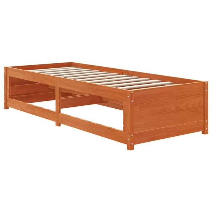 daybed uden madras 90x200 cm massivt fyrretræ gyldenbrun