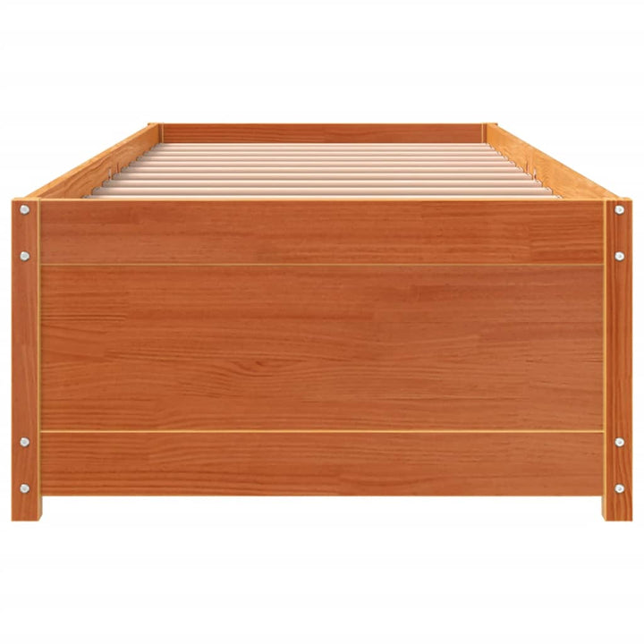 daybed uden madras 90x190 cm massivt fyrretræ gyldenbrun