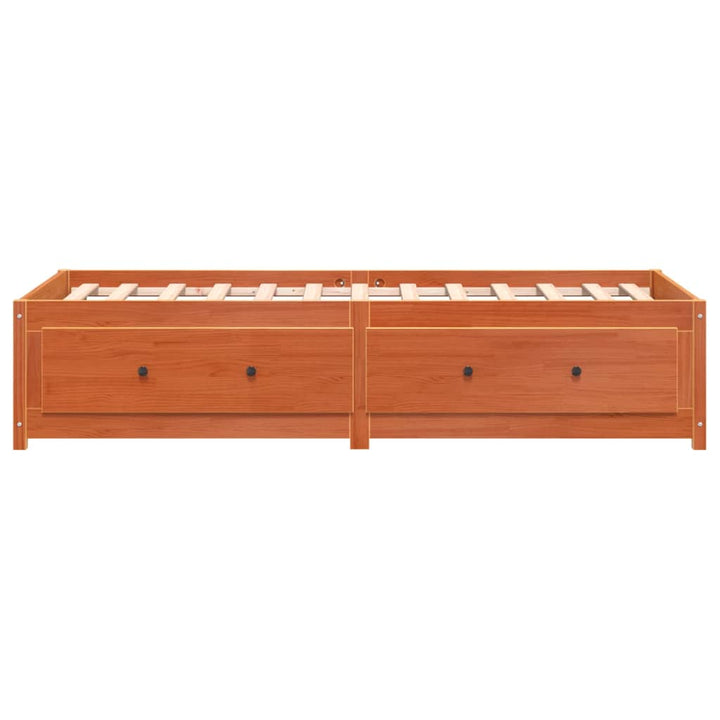 daybed uden madras 90x190 cm massivt fyrretræ gyldenbrun