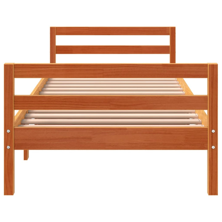 sengeramme uden madras 80x200 cm massivt fyrretræ gyldenbrun
