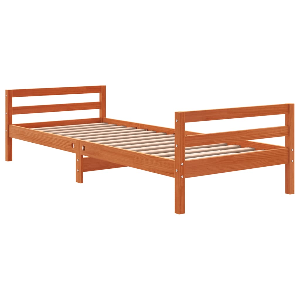 sengeramme uden madras 80x200 cm massivt fyrretræ gyldenbrun