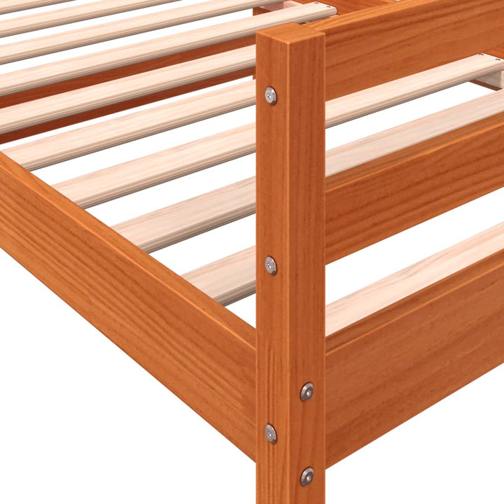 sengeramme uden madras 75x190 cm massivt fyrretræ gyldenbrun