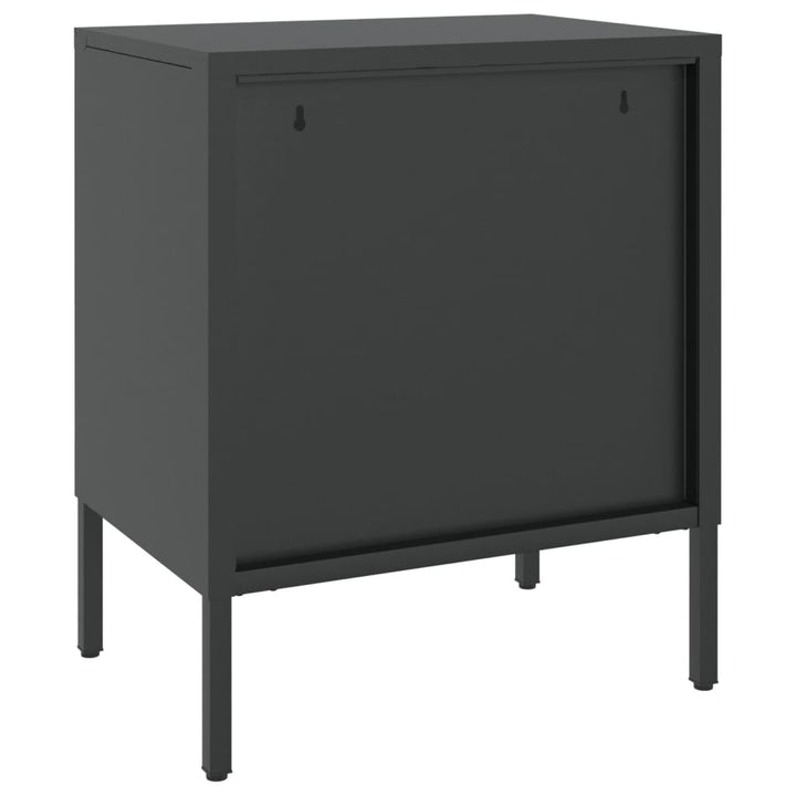 natborde 2 stk. 50x35x60 cm glas og stål sort
