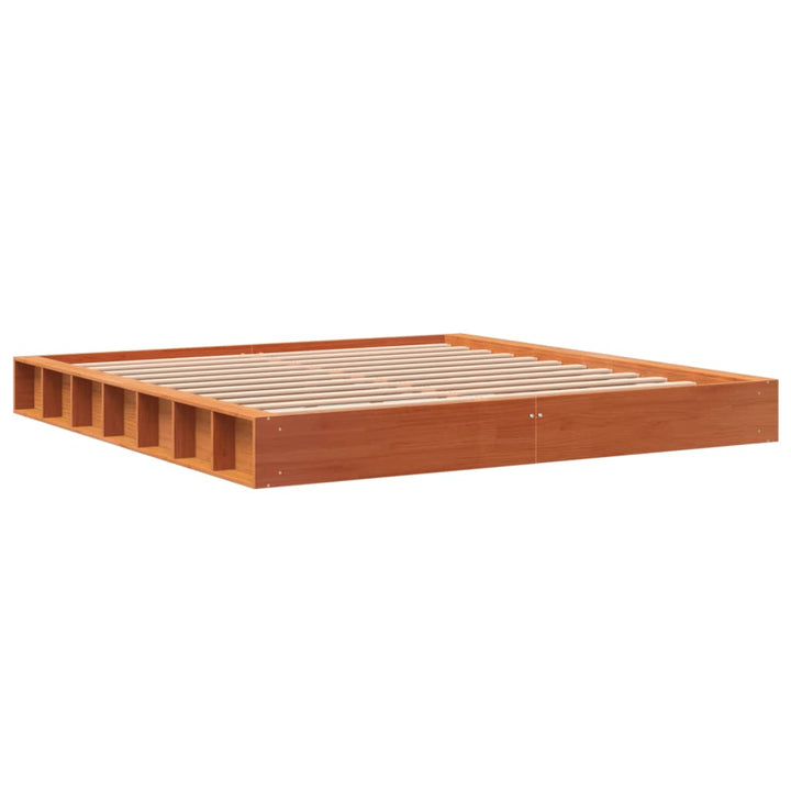 sengeramme uden madras 200x200 cm massivt fyrretræ gyldenbrun