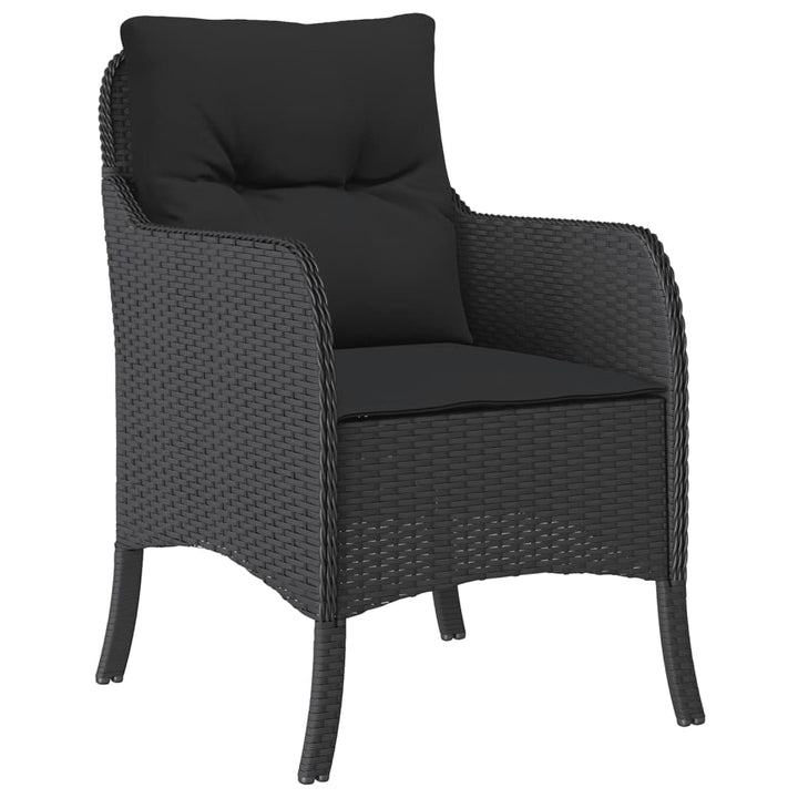 spisebordssæt til haven 5 dele med hynder polyrattan sort