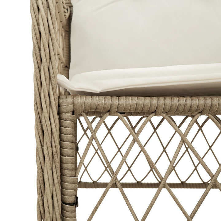 spisebordssæt til haven 7 dele med hynder polyrattan beige