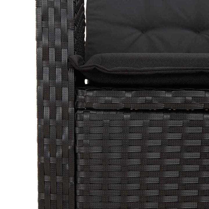 spisebordssæt til haven 9 dele med hynder polyrattan sort