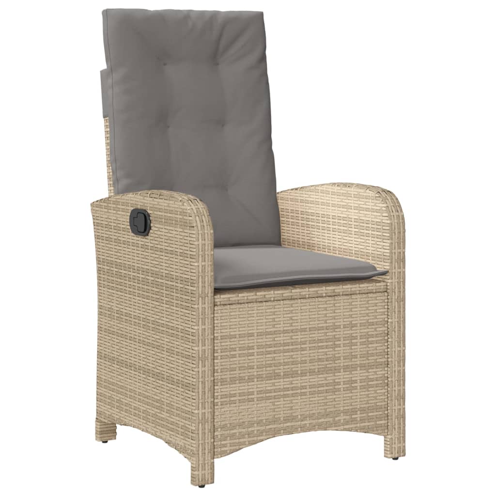 spisebordssæt til haven 7 dele med hynder polyrattan beige