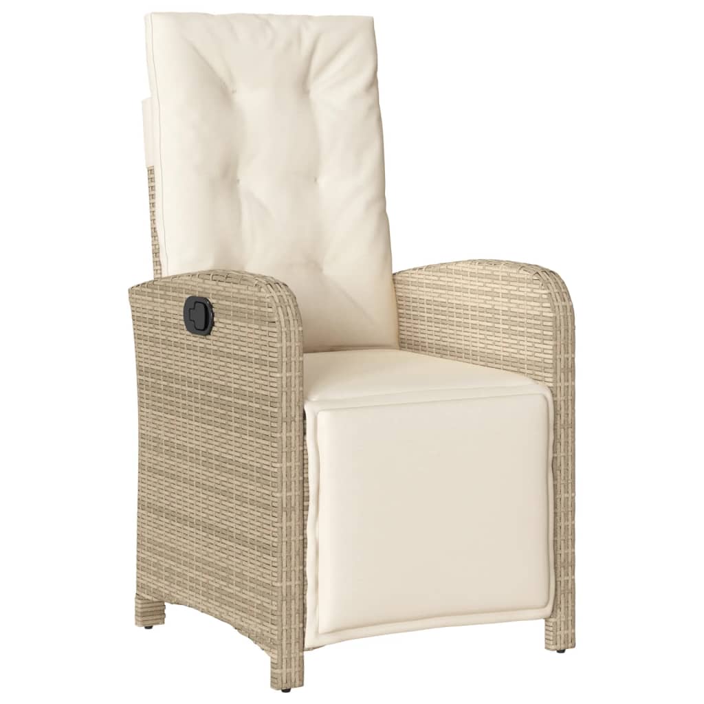 spisebordssæt til haven 7 dele med hynder polyrattan beige