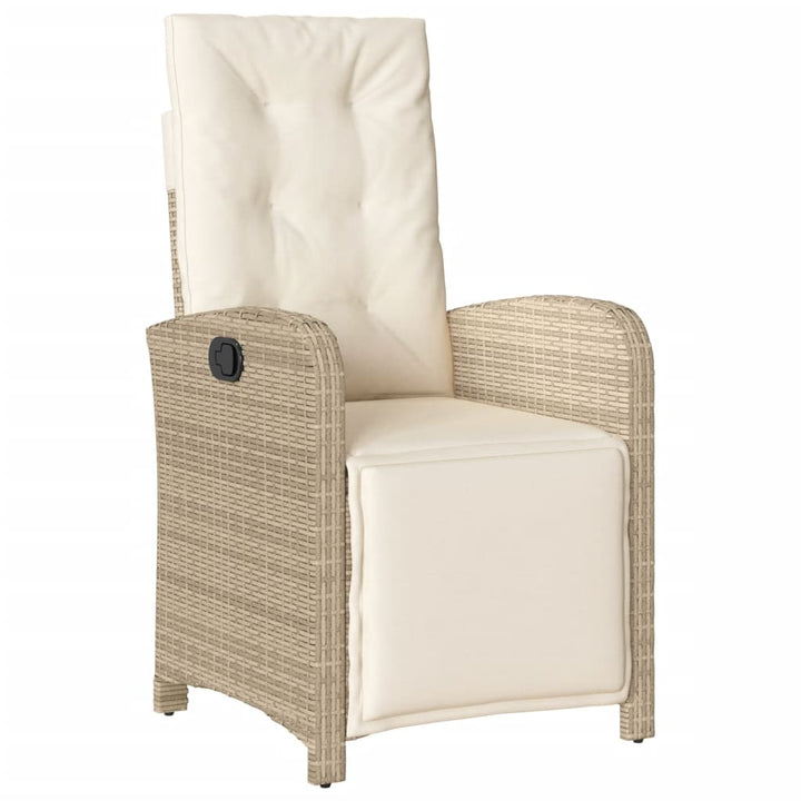 spisebordssæt til haven 5 dele med hynder polyrattan beige