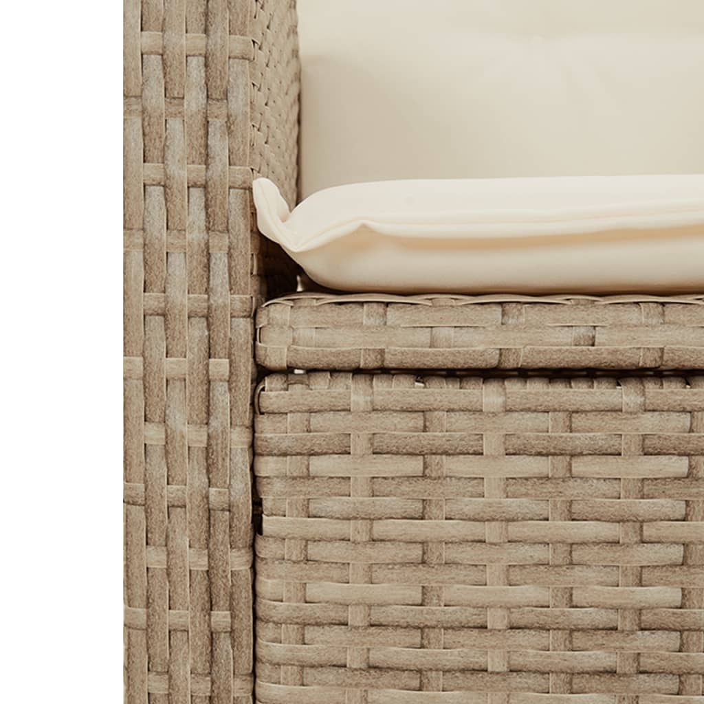 spisebordssæt til haven 7 dele med hynder polyrattan beige