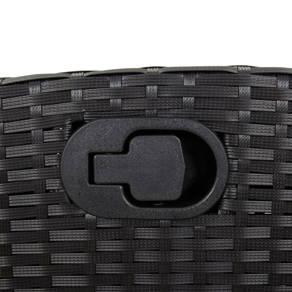 spisebordssæt til haven 5 dele med hynder polyrattan sort