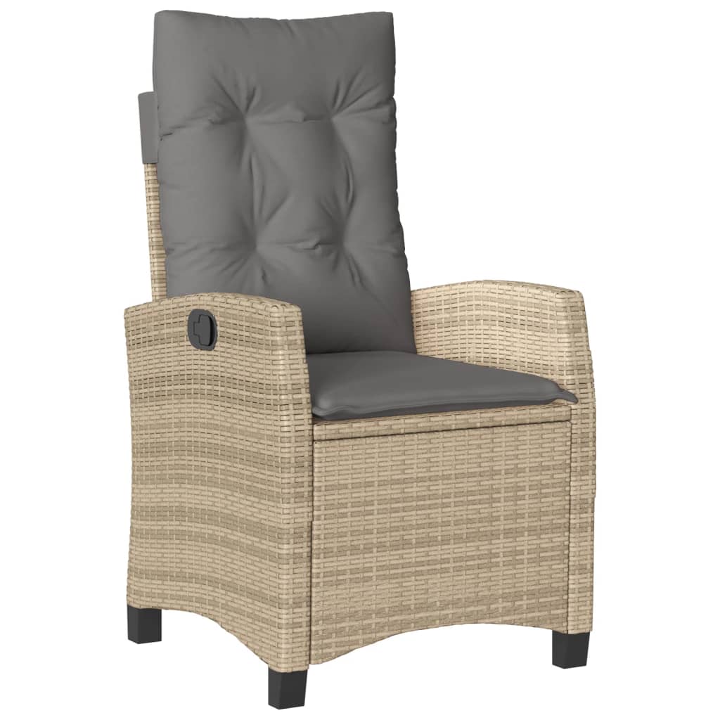 spisebordssæt til haven 5 dele med hynder polyrattan beige