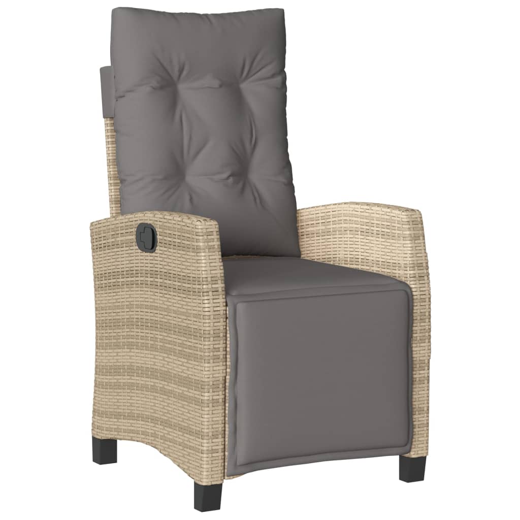 spisebordssæt til haven 7 dele med hynder polyrattan beige