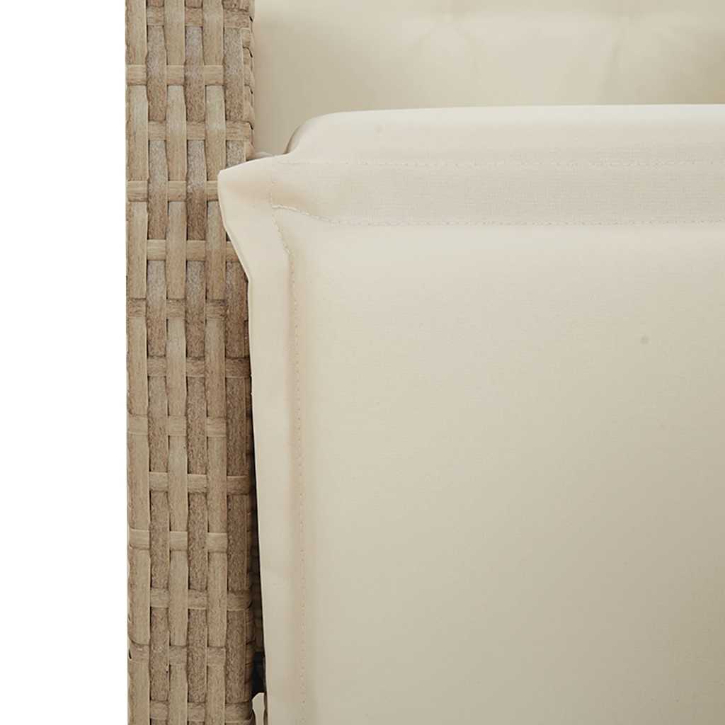 spisebordssæt til haven 9 dele med hynder polyrattan beige