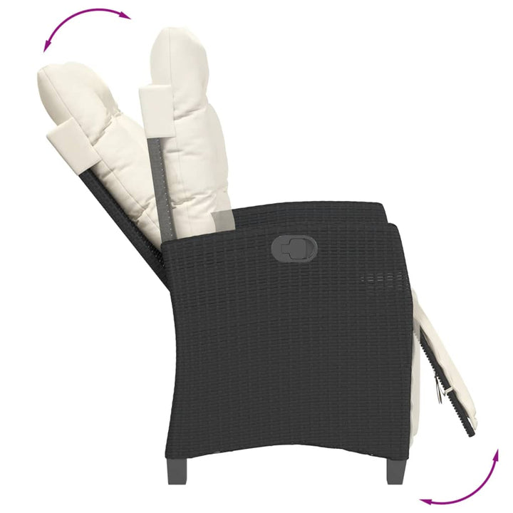 spisebordssæt til haven 5 dele med hynder polyrattan sort