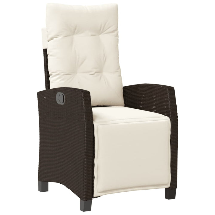 spisebordssæt til haven 5 dele med hynder polyrattan brun