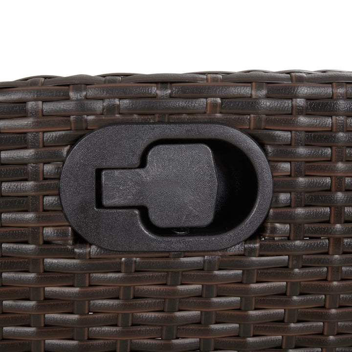 spisebordssæt til haven 5 dele med hynder polyrattan brun