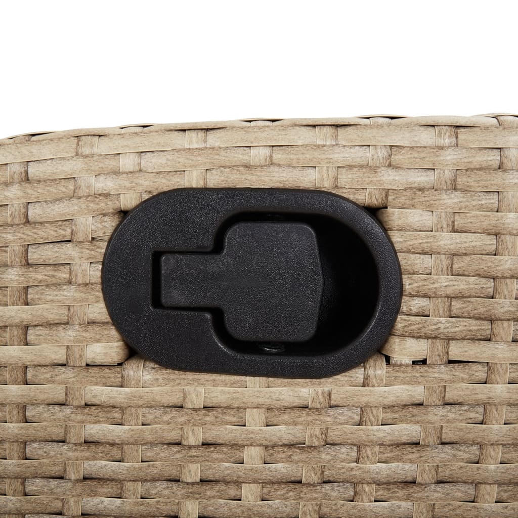 spisebordssæt til haven 3 dele med hynder polyrattan beige