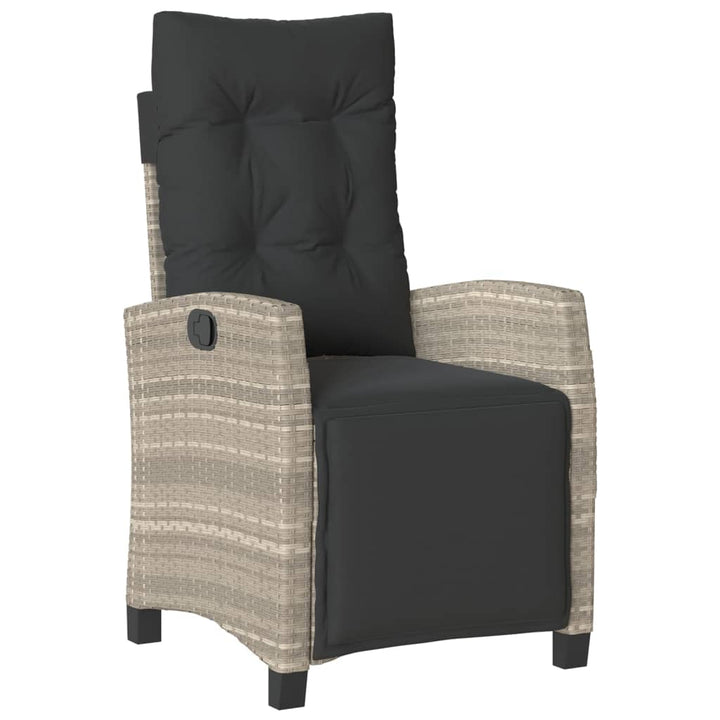 spisebordssæt til haven 5 dele med hynder polyrattan lysegrå