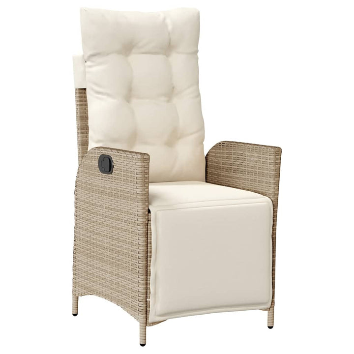 spisebordssæt til haven 7 dele med hynder polyrattan beige