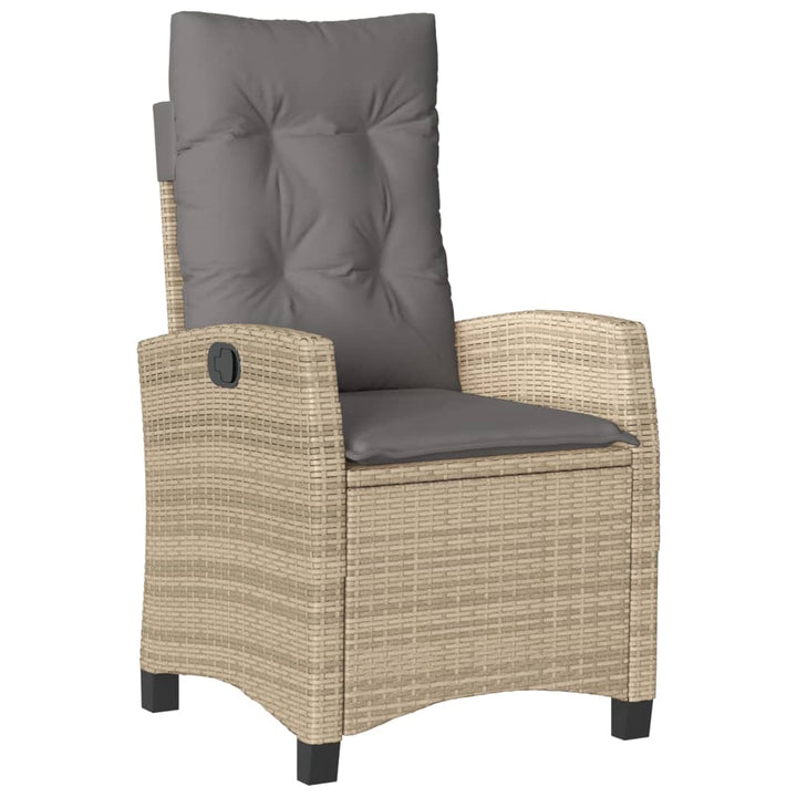 spisebordssæt til haven 5 dele med hynder polyrattan beige