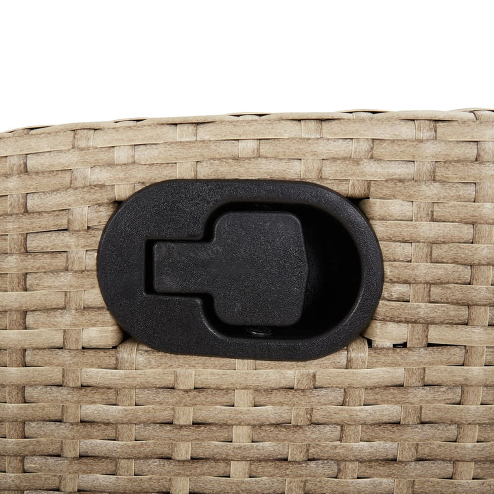 spisebordssæt til haven 3 dele med hynder polyrattan beige