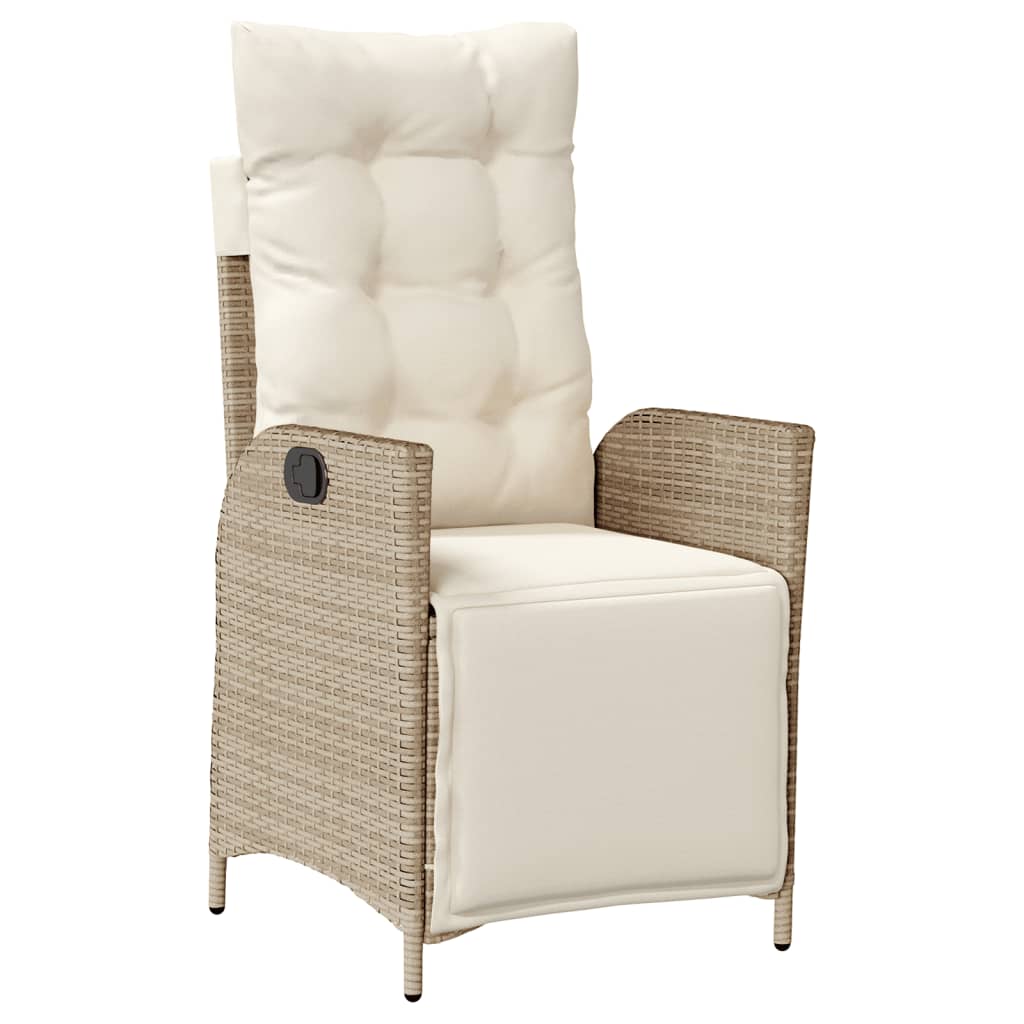 spisebordssæt til haven 9 dele med hynder polyrattan beige