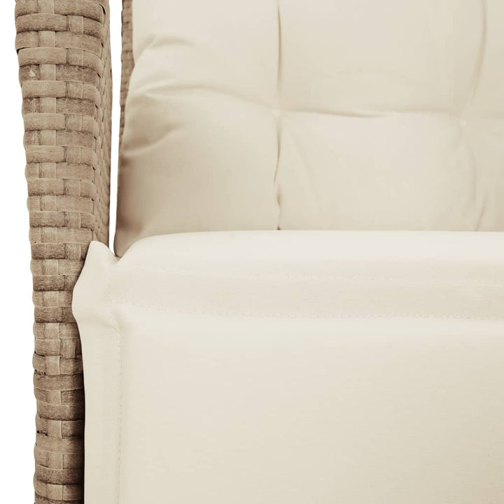 spisebordssæt til haven 5 dele med hynder polyrattan beige