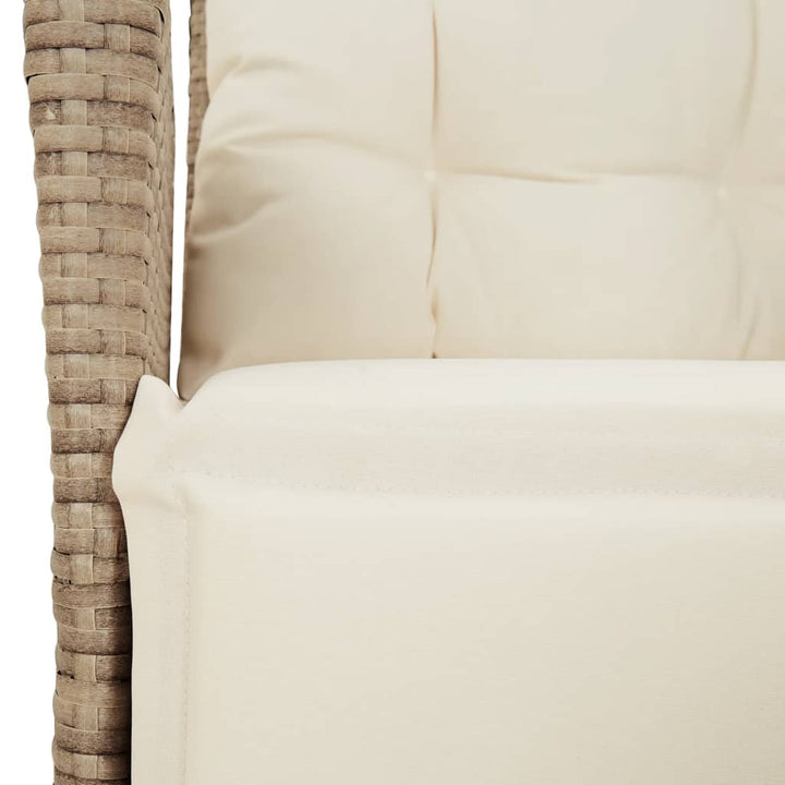 spisebordssæt til haven 5 dele med hynder polyrattan beige