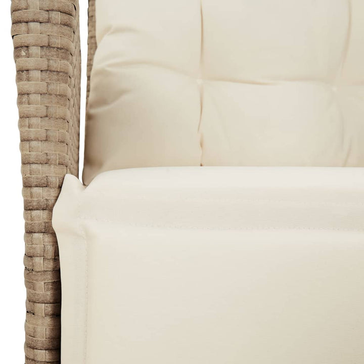 spisebordssæt til haven 7 dele med hynder polyrattan beige