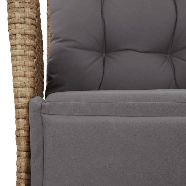 spisebordssæt til haven 5 dele med hynder polyrattan beige