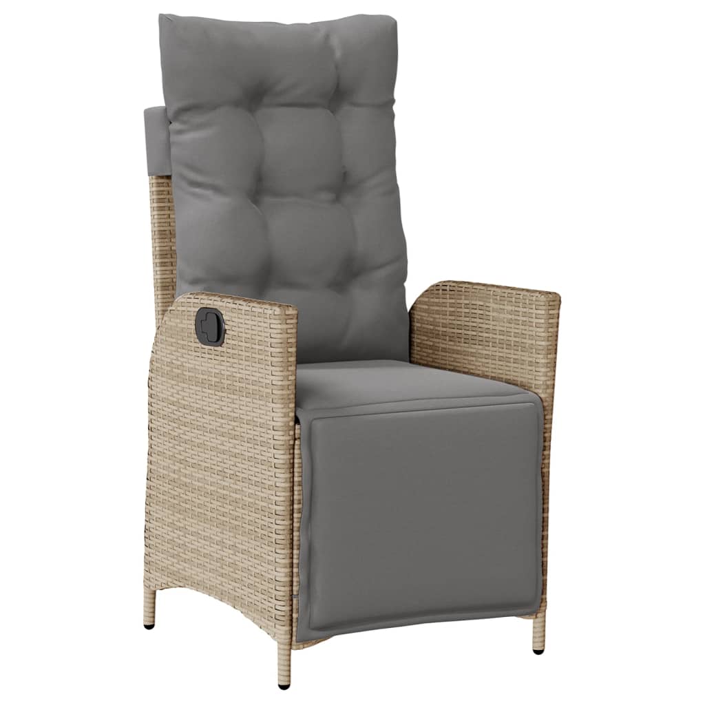 spisebordssæt til haven 7 dele med hynder polyrattan beige