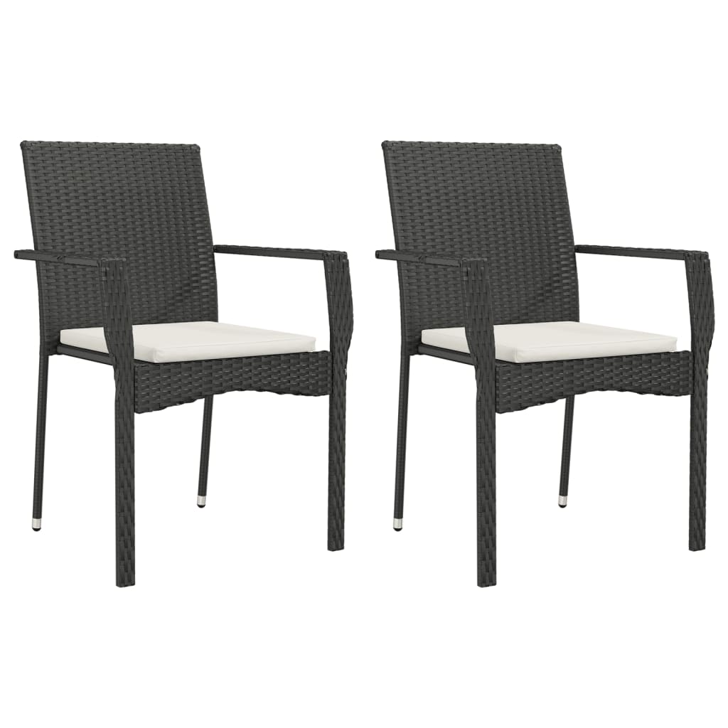 spisebordssæt til haven 9 dele med hynder polyrattan sort