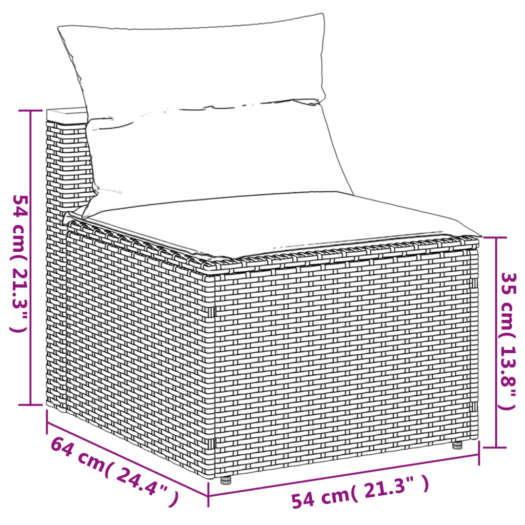 sofasæt 5 dele med hynder polyrattan akacietræ grå