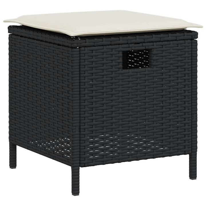 sofasæt til haven 6 dele med hynder L-formet polyrattan sort