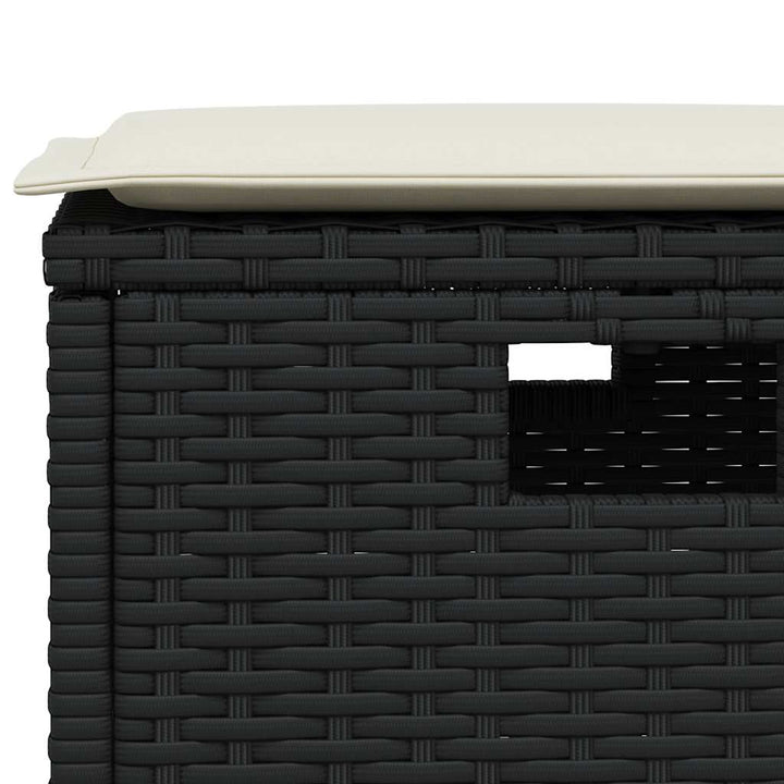 sofasæt til haven 6 dele med hynder L-formet polyrattan sort