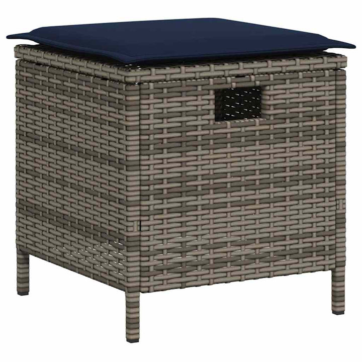 sofasæt til haven 6 dele med hynder L-formet polyrattan grå
