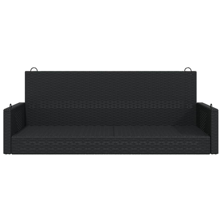 gyngebænk 119x56x48 cm polyrattan sort