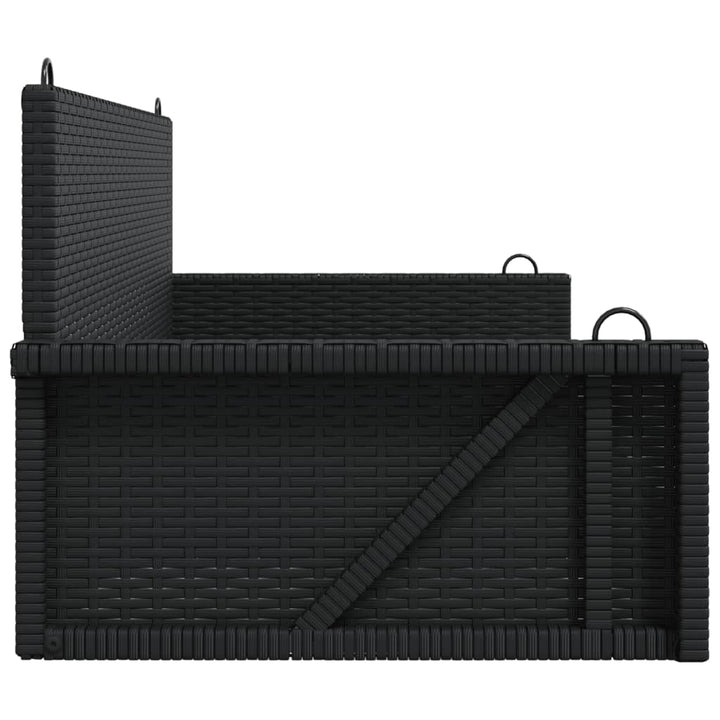 gyngebænk 119x56x48 cm polyrattan sort