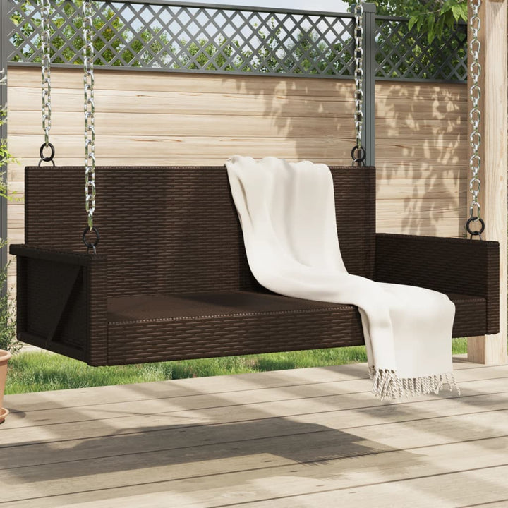 gyngebænk 119x56x48 cm polyrattan beige