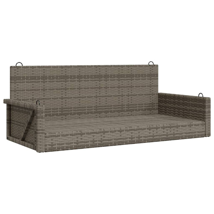 gyngebænk 119x56x48 cm polyrattan grå